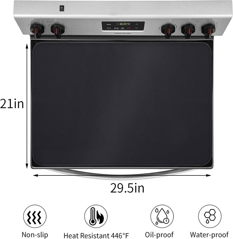 VCHOMY Electric Stove Top Cover - 29.5 * 21Inch Silicone Coated Fiberglass Heat Resistant Glass Ceramic Stovetop Protector Mat, Prevents Scratching, Expands Usable Space - Image 3